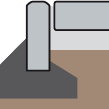 Stabile Randeinfassung mit Fundament und Rückenstütze aus wasserdurchlässigem Beton. Image
